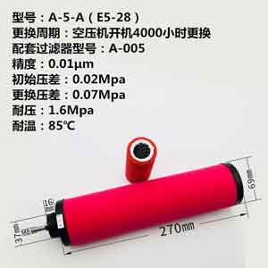 精密滤芯A-5-A(E5-28)尺寸参数
