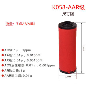 精密滤芯K058-AAR尺寸参数