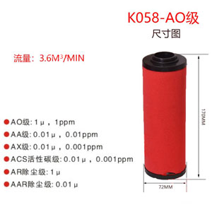 精密滤芯K058-AO尺寸参数