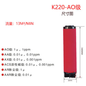 精密滤芯K220-AO尺寸参数