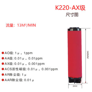 精密滤芯K220-AX尺寸参数
