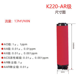 精密滤芯K220-AR尺寸参数