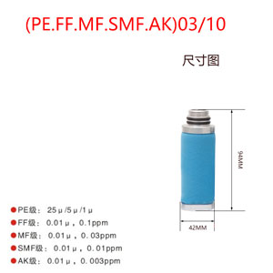 滤芯PE03/10 FF03/10 MF03/10 SMF03/10 AK03/10尺寸参数