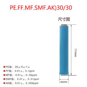 滤芯PE30/30 FF30/30 MF30/30 SMF30/30 AK30/30尺寸参数