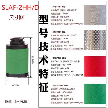 滤芯SLAF-2HH/D尺寸参数