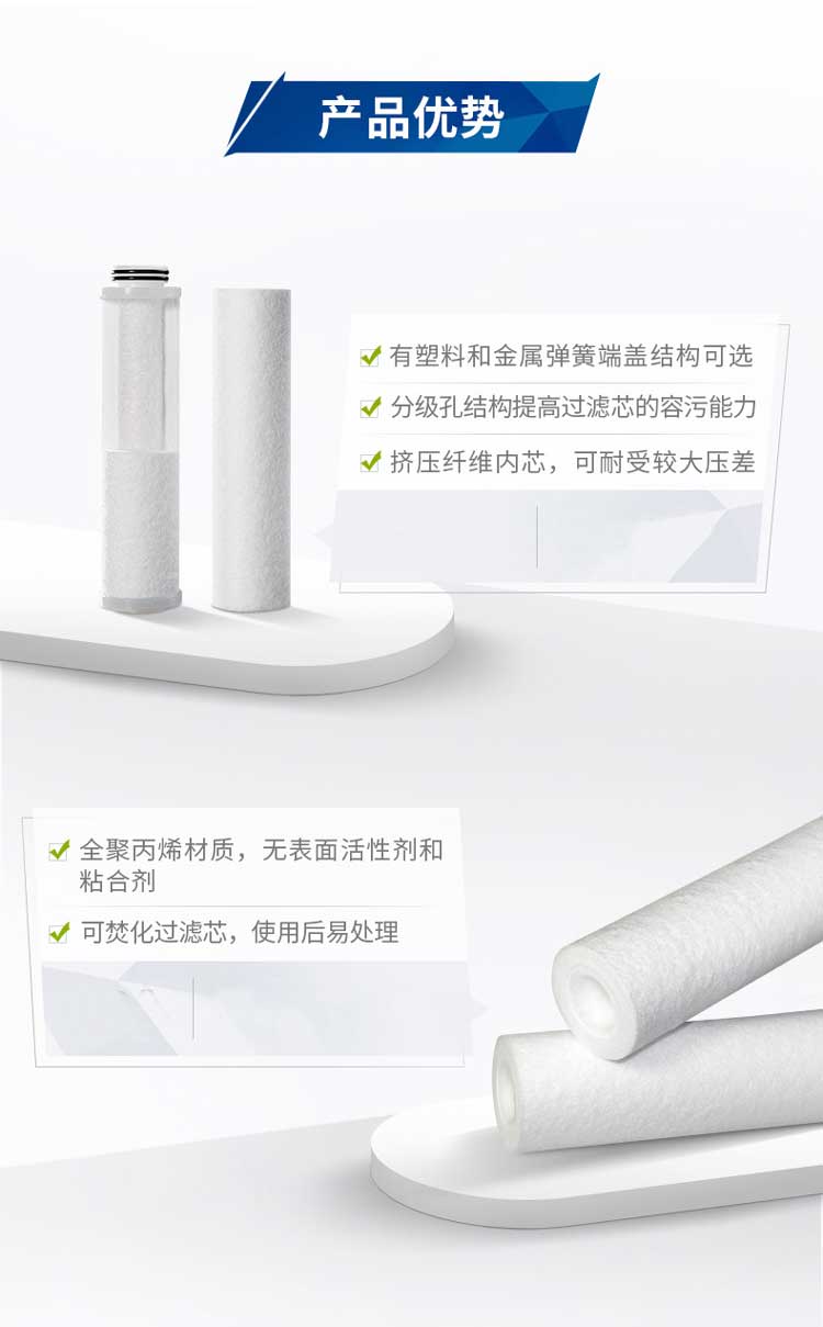 水过滤用Claris聚丙烯熔喷滤芯产品优势