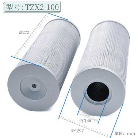 滤芯尺寸TZX2-100×1 TZX2-100×3 TZX2-100×5 TZX2-100×10 TZX2-100×20 TZX2-100×30