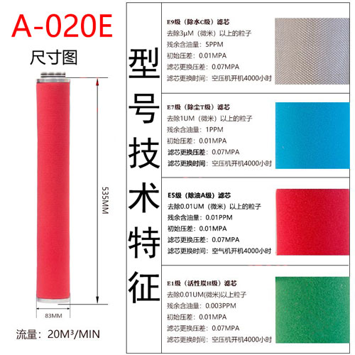 滤芯A-020E尺寸参数
