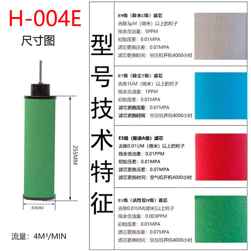 滤芯H-004E尺寸参数